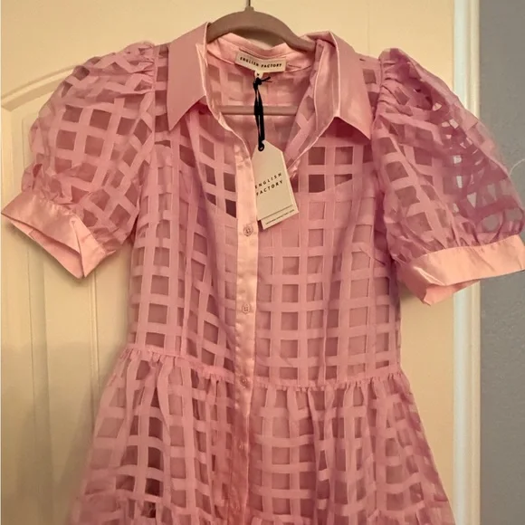 English Factory Pink Checkered Dress - Picture 3 of 3